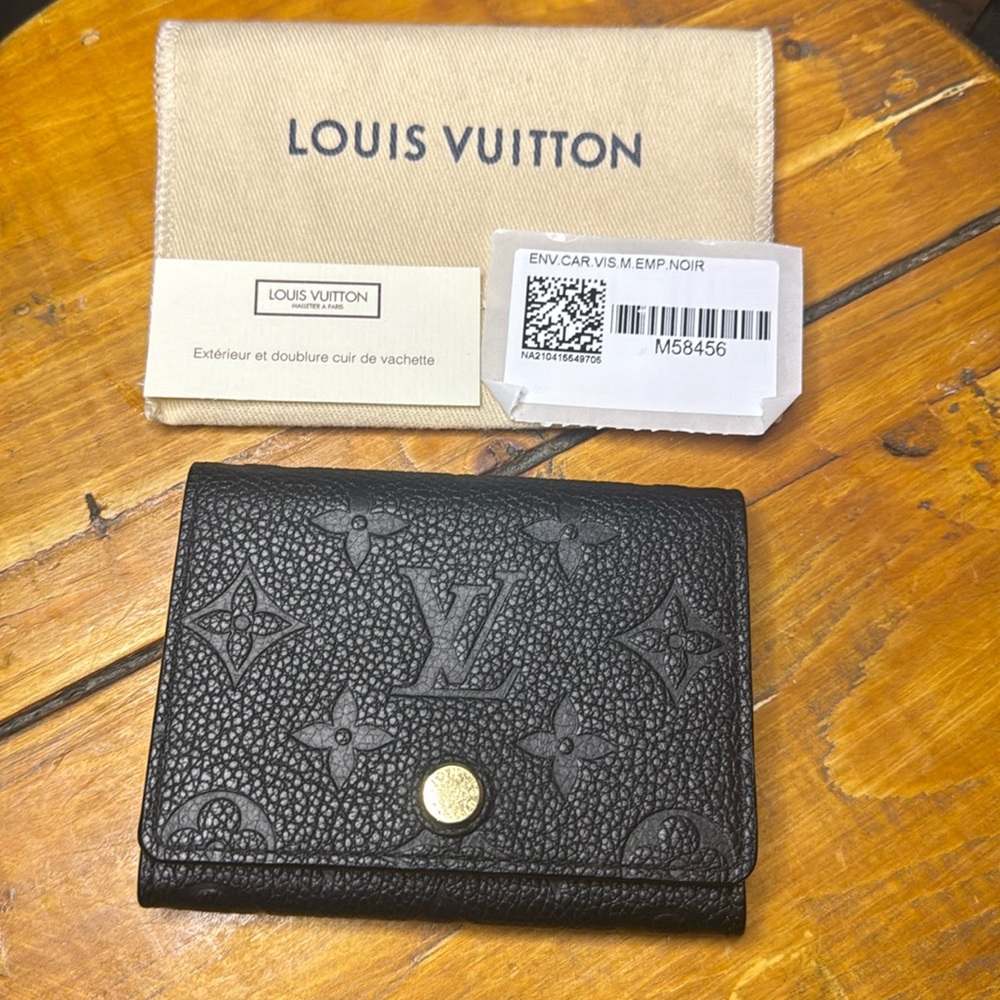 Louis Vuitton Business Card Holder Empriente Monogram Black Leather Card Case